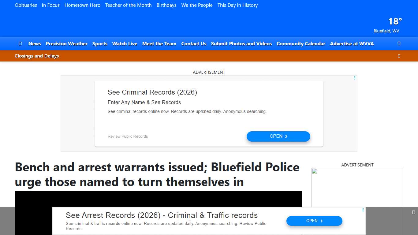 Bench and arrest warrants issued; Bluefield Police urge those named to turn themselves in