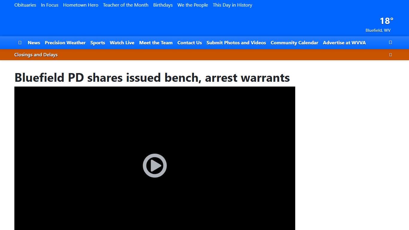 Bluefield PD shares issued bench, arrest warrants